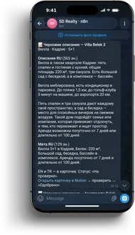 Черновик описания объекта на проверку в Telegram